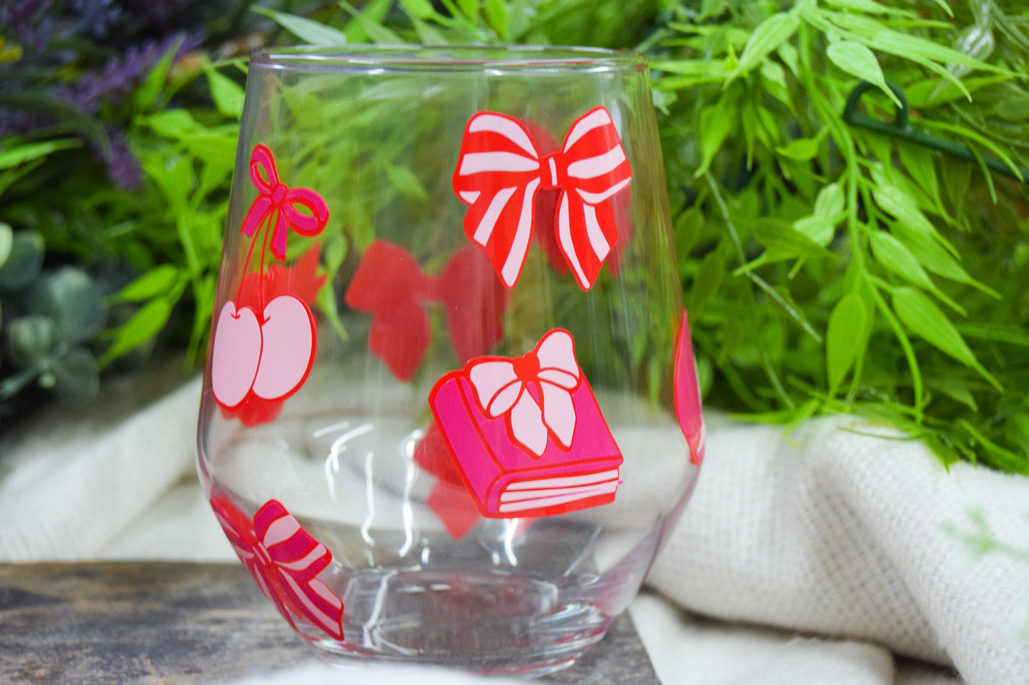 Pink + Red Valentines Vinyl Glass