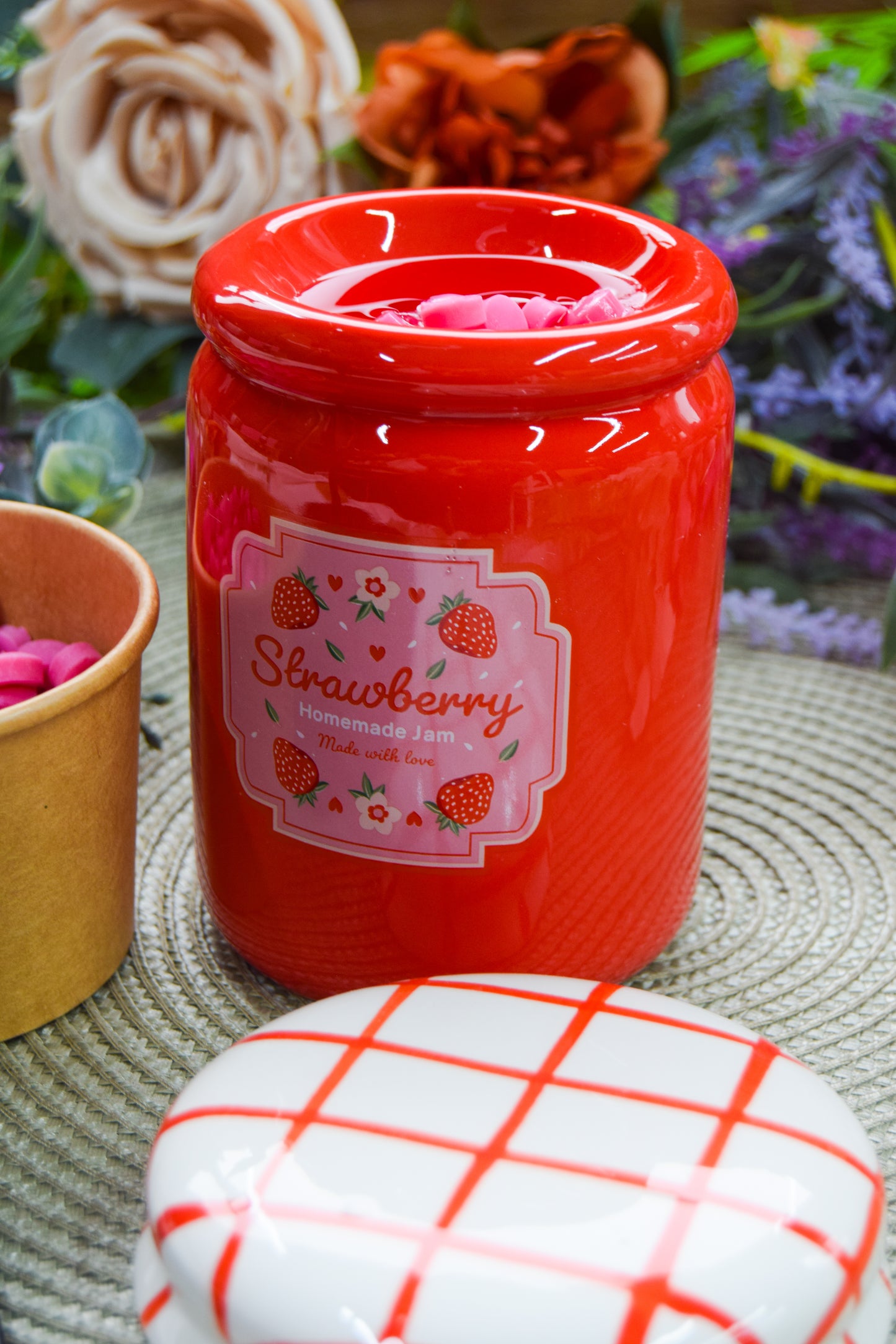 Strawberry Jam Jar Wax Burner