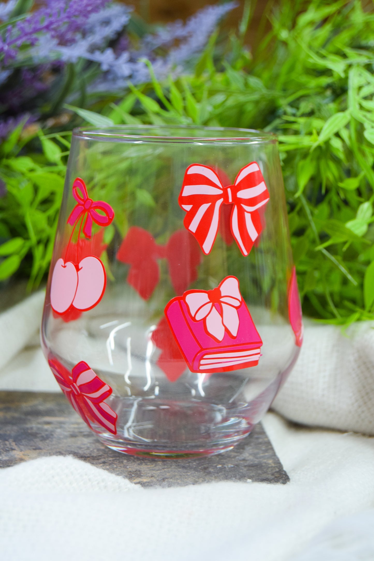 Pink + Red Valentines Vinyl Glass