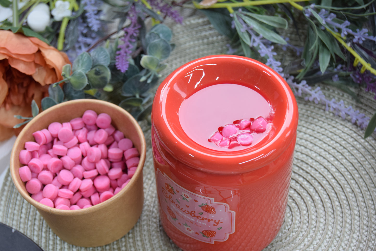 Strawberry Jam Jar Wax Burner