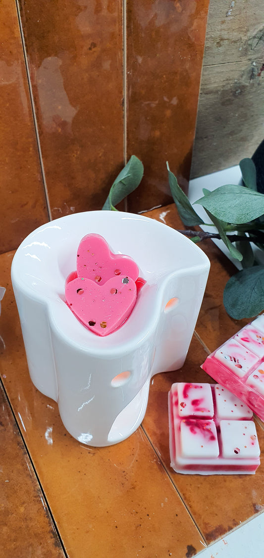 White Ceramic Heart Wax Burner