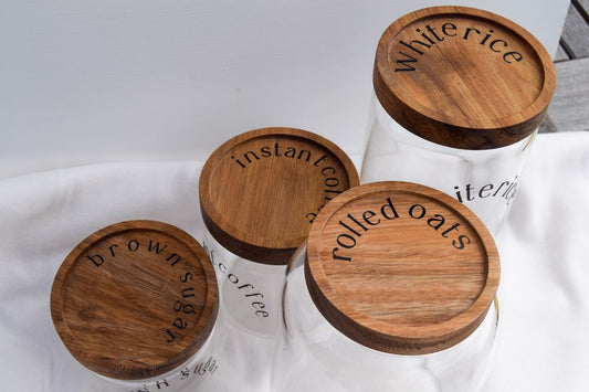 White Rice Glass Pantry Jar 950ml