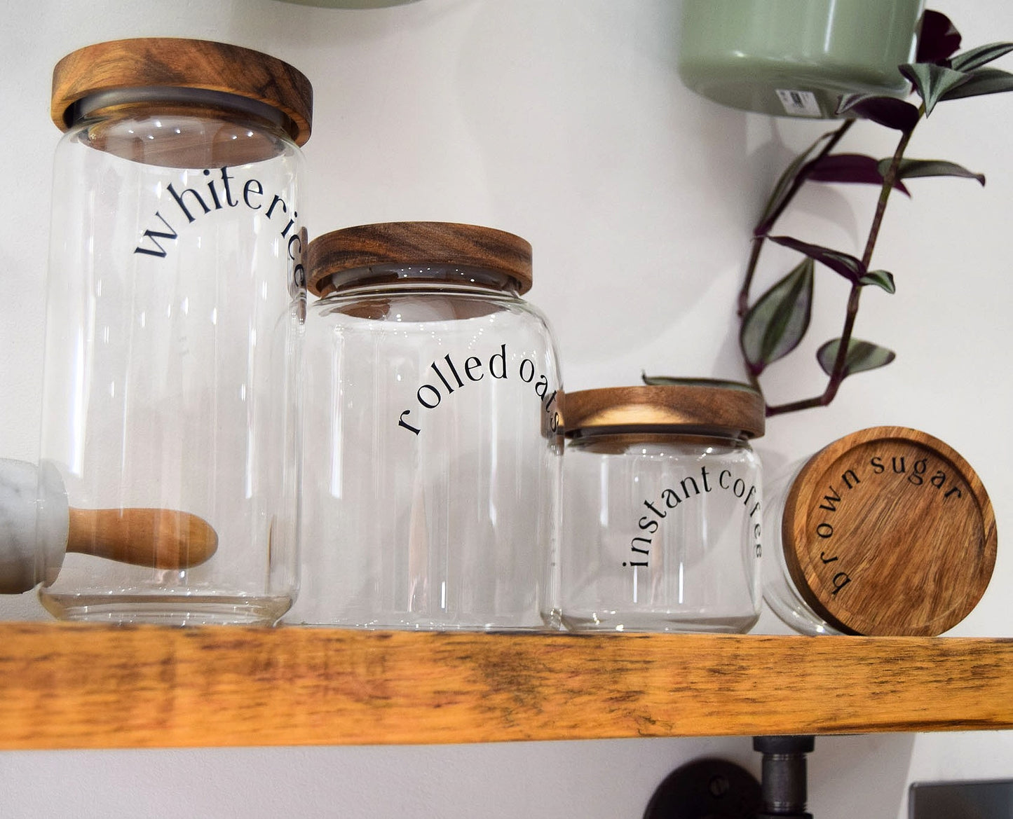 White Rice Glass Pantry Jar 950ml