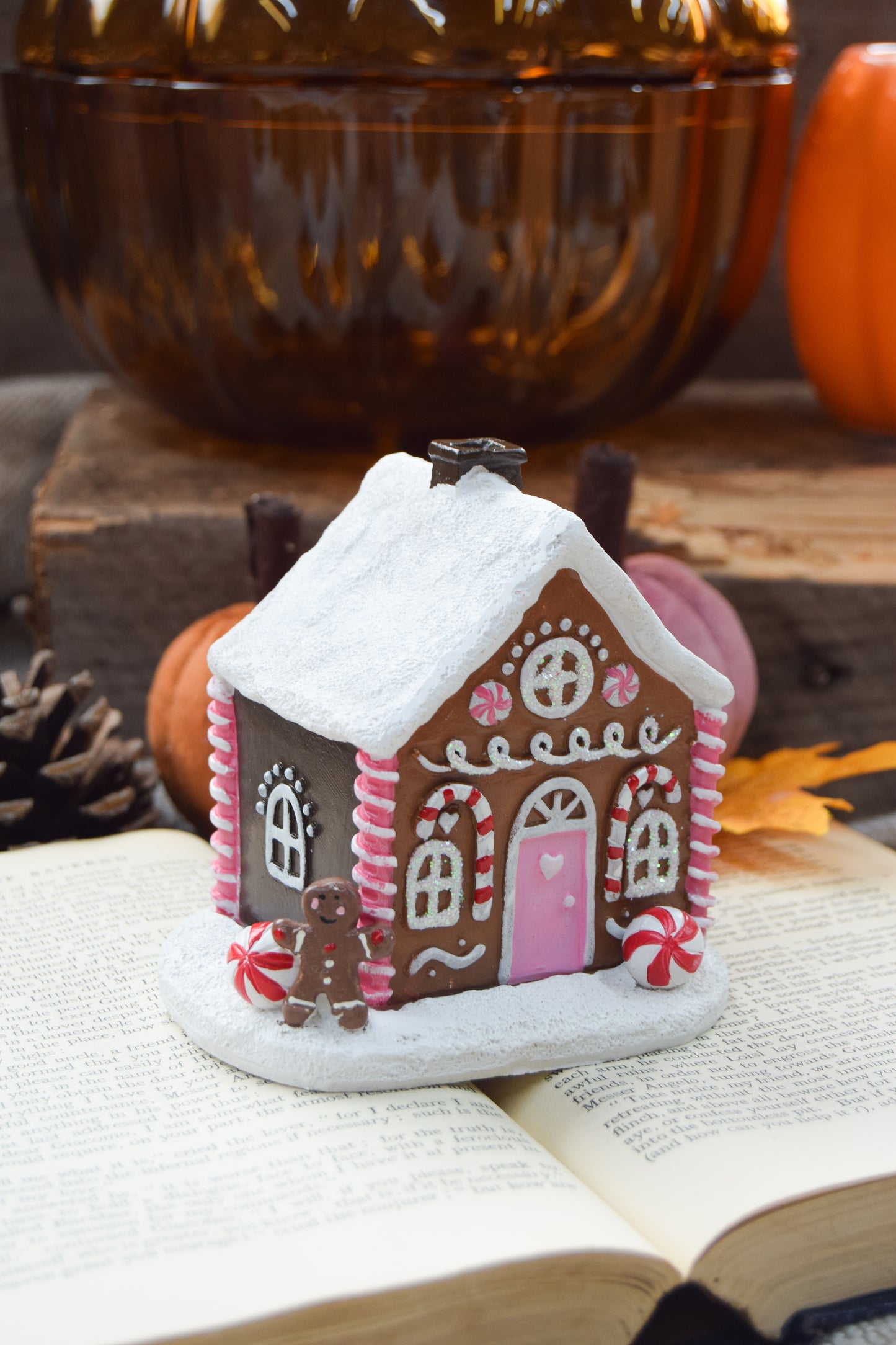 Pink Gingerbread House Incense Cone Burner