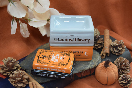 Haunted Library Book Stack Wax Burner