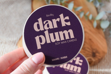 Dark Plum + Sandalwood Scented Candle