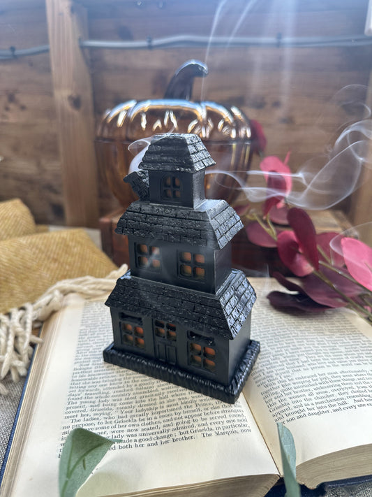 Black Haunted House Incense Cone Holder -( Including Cones)