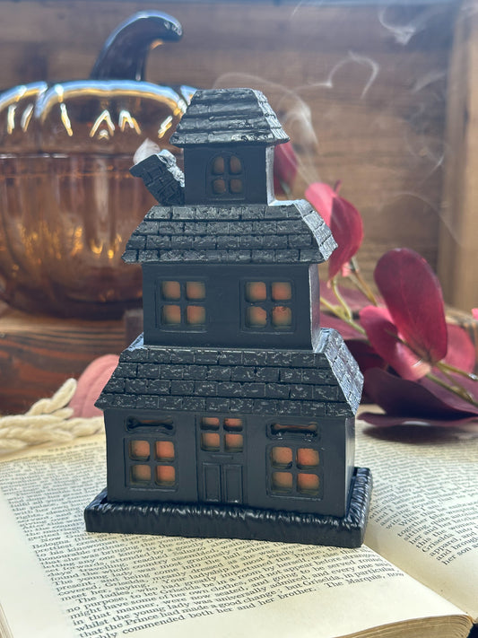 Black Haunted House Incense Cone Holder -( Including Cones)